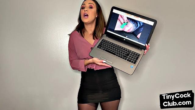 solo GF talks dirty in her femdom video about tiny cocks