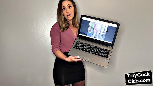 solo GF talks dirty in her femdom video about tiny cocks