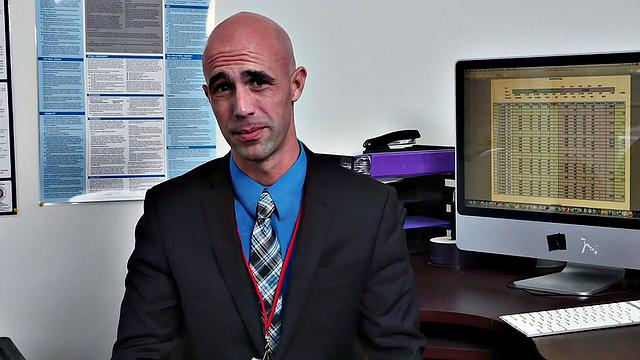 Kinky boss with tattoos fucks hairy ass of his employee in office 3some