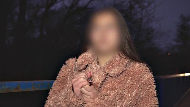 Fake priest bangs face-hiding babe in public van outdoors