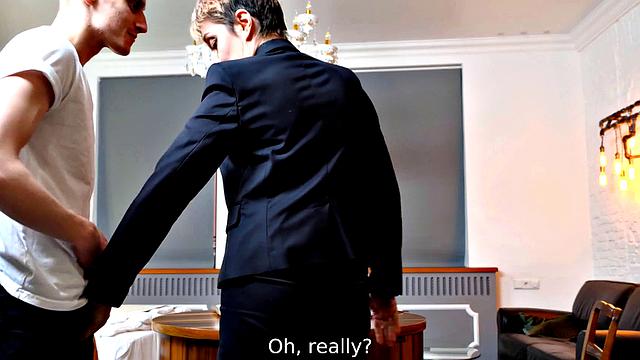 TUTOR4K. Mature tutor teaches student about sex