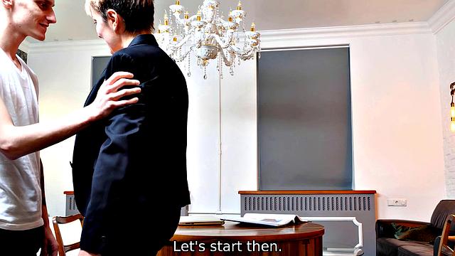 TUTOR4K. Mature tutor teaches student about sex