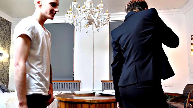 TUTOR4K. Mature tutor teaches student about sex