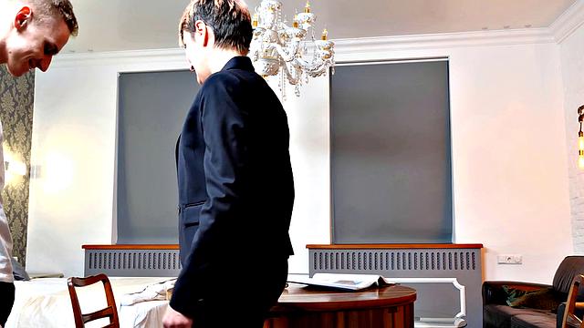 TUTOR4K. Mature tutor teaches student about sex