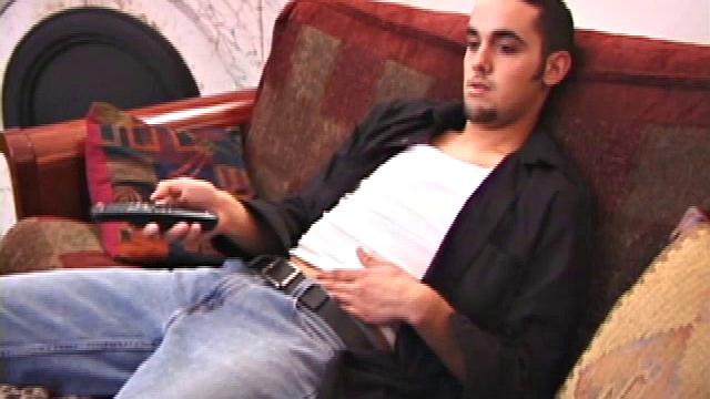 Jason is long and lean and has that hot coffee bar guy look. He relaxes to a porn and soon his clothes go flying off and his hands find his throbbing cock.