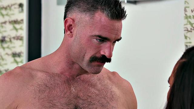 Massaging ebony fucked by mature in wet pussy