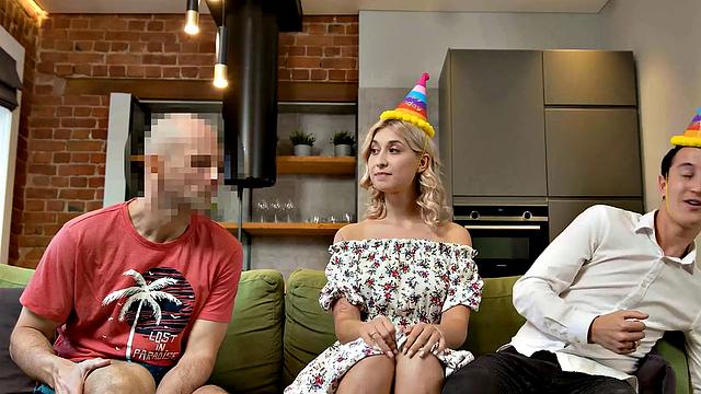 HUNT4K. Man bangs honey in ass and pays boyfriend for anal fun