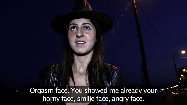 Naughty witch bends over for cash & takes a deep throat pounding in the wild