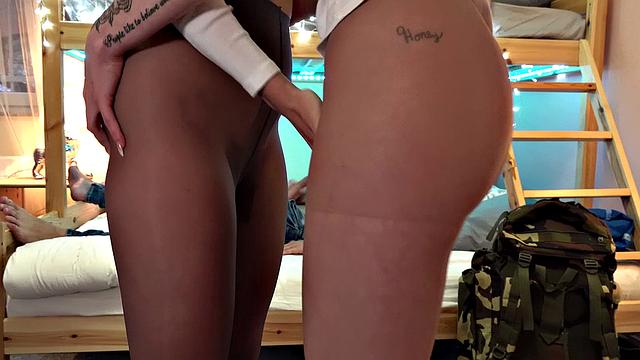 Blonde and brunette sluts get wild in tight group fuck with ass licking, pussy fingering, and doggystyle action