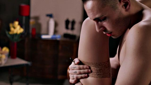 A busty babe dominate and suck and jerk in a sensual session with kissing and fingering