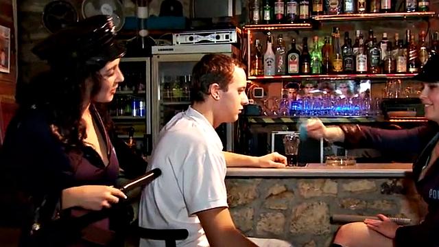 CFNM police dominas peg sub in kinky punishment trio