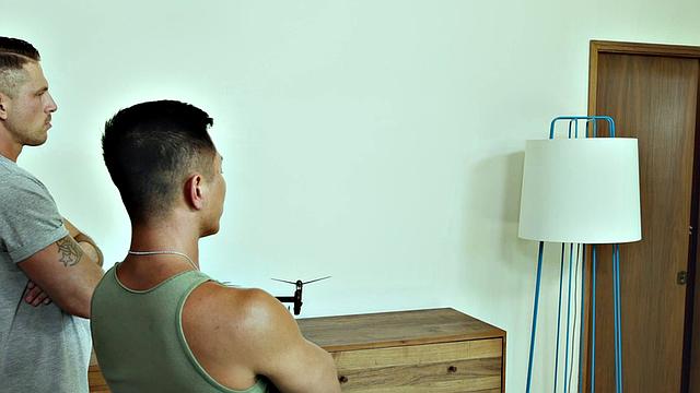 New Recruit Takes Pounding By 2 Army Vets in Bareback Threesome - DisruptiveFilms