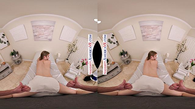 Sexy client Octavia Red gets a relaxing massage before she gets pussy stuffed