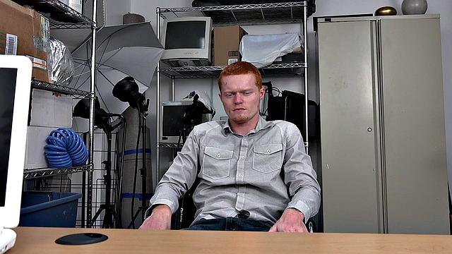 ginger twink barebacked in office by dominant Black top