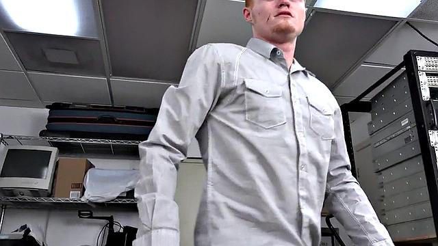ginger twink barebacked in office by dominant Black top