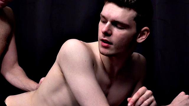 Twink in jockstrap rimmed n fucked by rimjob stud