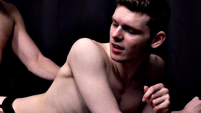 Twink in jockstrap rimmed n fucked by rimjob stud