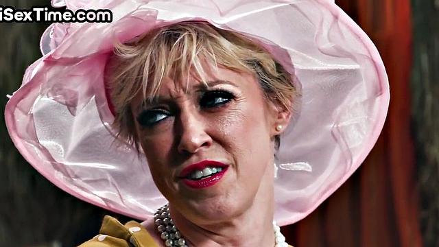 Mature busty bisex lady 3some licked by stud and MILFD