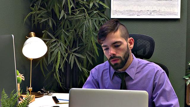 Bearded Rival Dicked Down By Office Slut - Josh Brady - NextDoorStudios