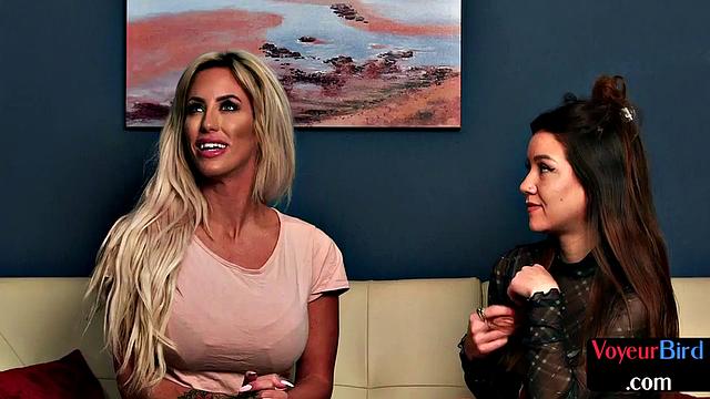 Inked british voyeurs watching in erotic threesome