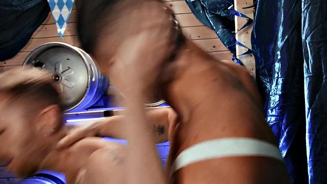 Str8 wild dude drilled by gay stud in anal hole