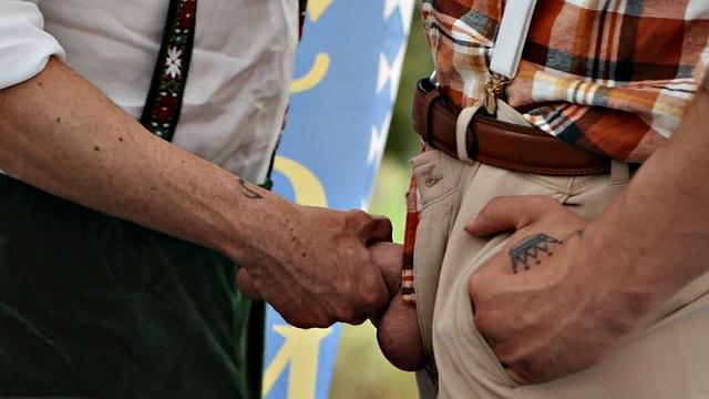 Str8 wild dude drilled by gay stud in anal hole