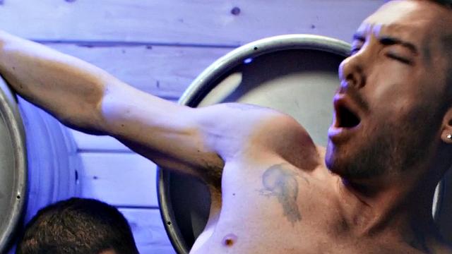 Str8 wild dude drilled by gay stud in anal hole