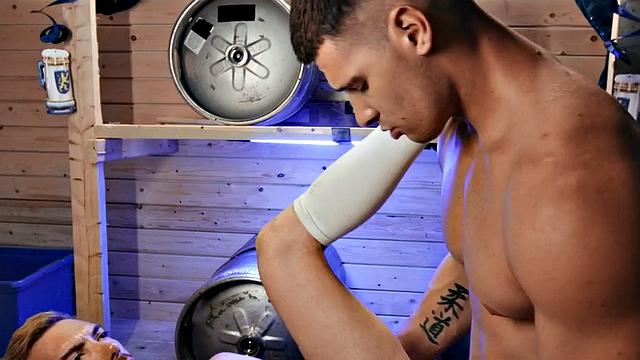 Str8 wild dude drilled by gay stud in anal hole