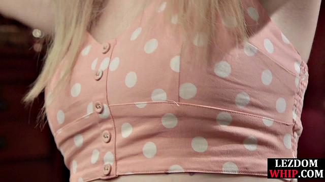 Cougar seduces hot petite blondie