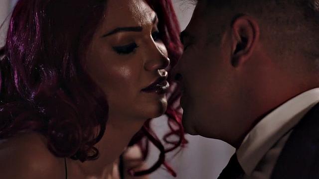 Big-titted nympho transgender fucks male in anal hole