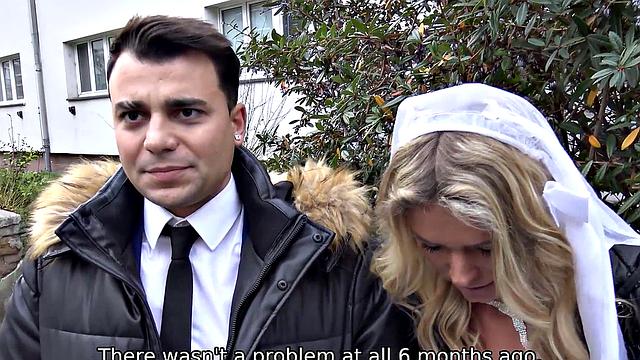 DEBT4k. Blond bride dragged into sex with loan shark by her groom