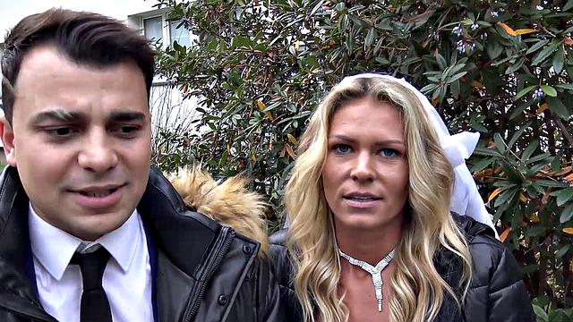 DEBT4k. Blond bride dragged into sex with loan shark by her groom