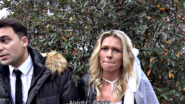 DEBT4k. Blond bride dragged into sex with loan shark by her groom