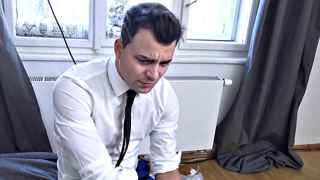 DEBT4k. Blond bride dragged into sex with loan shark by her groom