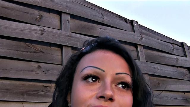 Brunette Cheats on Boyfriend with a Ball-Licking Outdoor POV