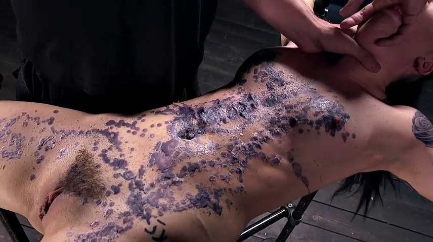 Submissive wax slut toyed in BDSM session