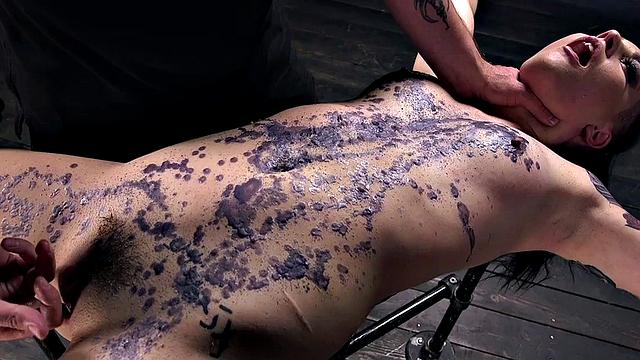 Submissive wax slut toyed in BDSM session