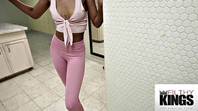 FilthyKings - I Filmed & Fucked My Hot Ebony GF In The Gym Bathroom