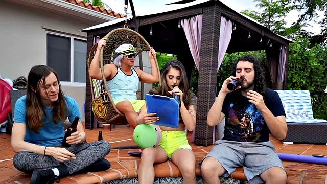 Watch this horny granny with massive tits take a hard pounding from behind after tit-fucking in erotic couple