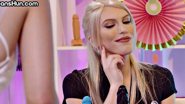 TS nympho slut fucks bride and her BFF after wedding