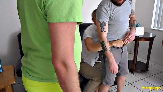 Spanking Lazy Step-Sons - Kaleb DeWulf, Leo Blue, Richard Lennox