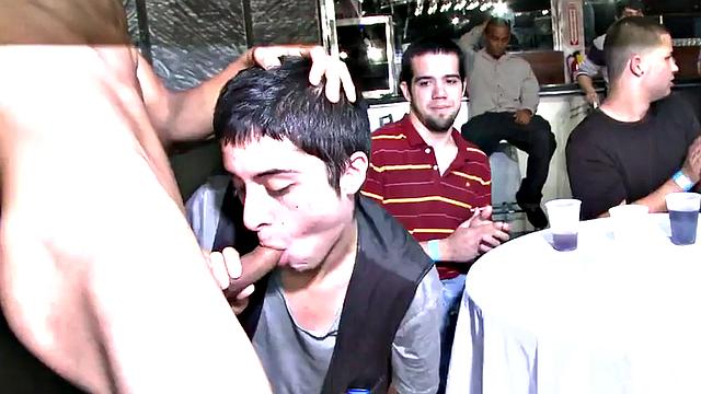 Real public blowjob at kinky party