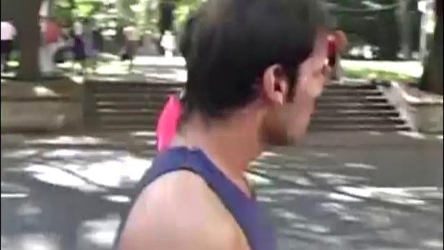 Rodrigo Sanz hooks up with Pedro Blanca and they find a private room. They strip naked, suck each other off, before Rodrigo rims Pedro's then Rodrigo slides cock into Pedro's ass