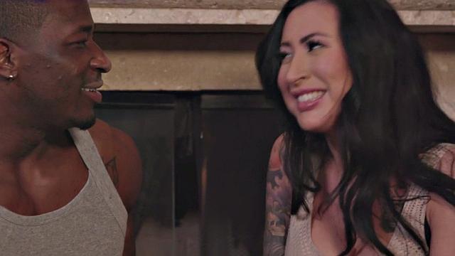 A tattooed MILF cheat & get stretched by a BBC while getting a kiss