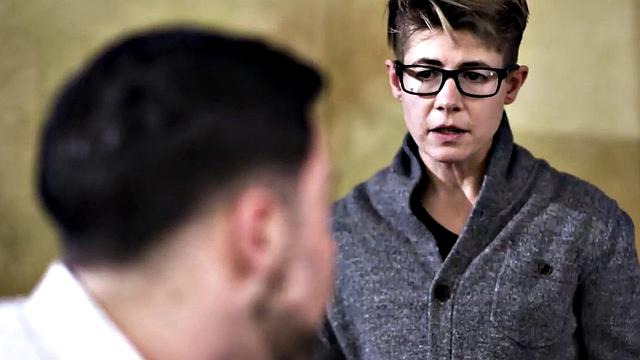 Sexual counselor gives her a rough pussyfucking in the office for some quick cash