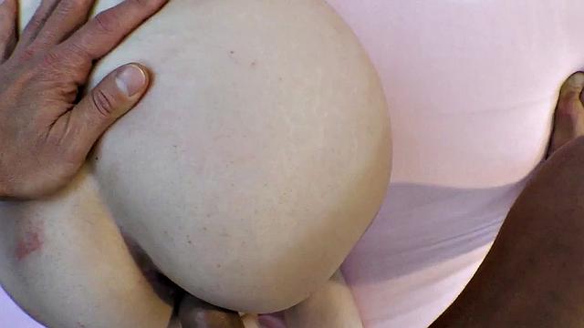 Stunning redhead babe gets anal pounded in doggy style