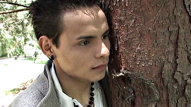 Skinny Hispanic twink fucked by partner till orgasm at home