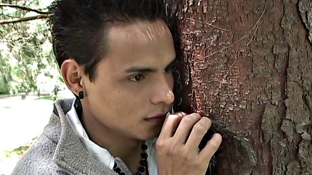 Skinny Hispanic twink fucked by partner till orgasm at home