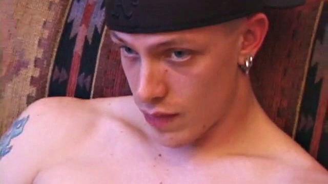 Returning from a bike ride, Shane strips naked and lubes up his hardening cock. He fingers himself, for added stimulation, while stroking his stiff meat. After edging a few times, the horny boy pumps out his warm cum load.