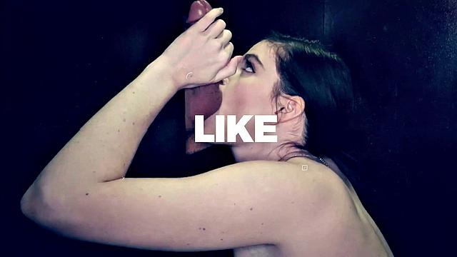 GloryholeSecrets - Hungry Brunette Licks Cum Off The Gloryhole Floor